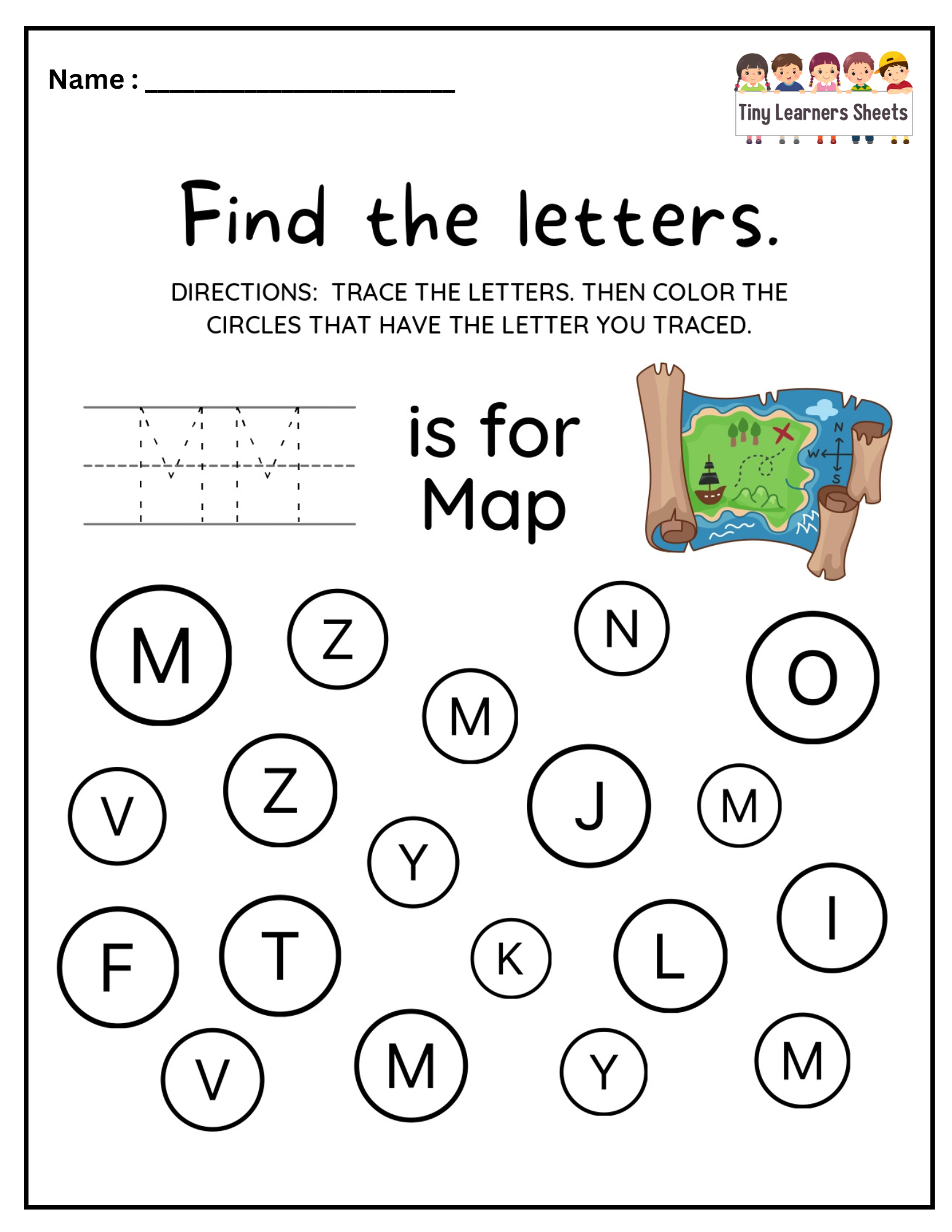 Find Letter M worksheet